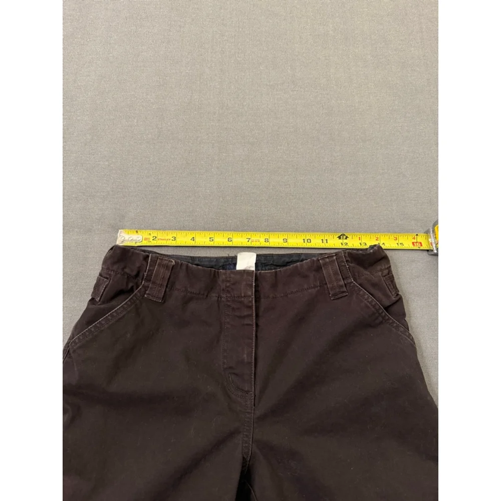 Dark Brown Low Rise Chinos J Crew Size 6 Adjustable Waistband Stretch Flared Leg